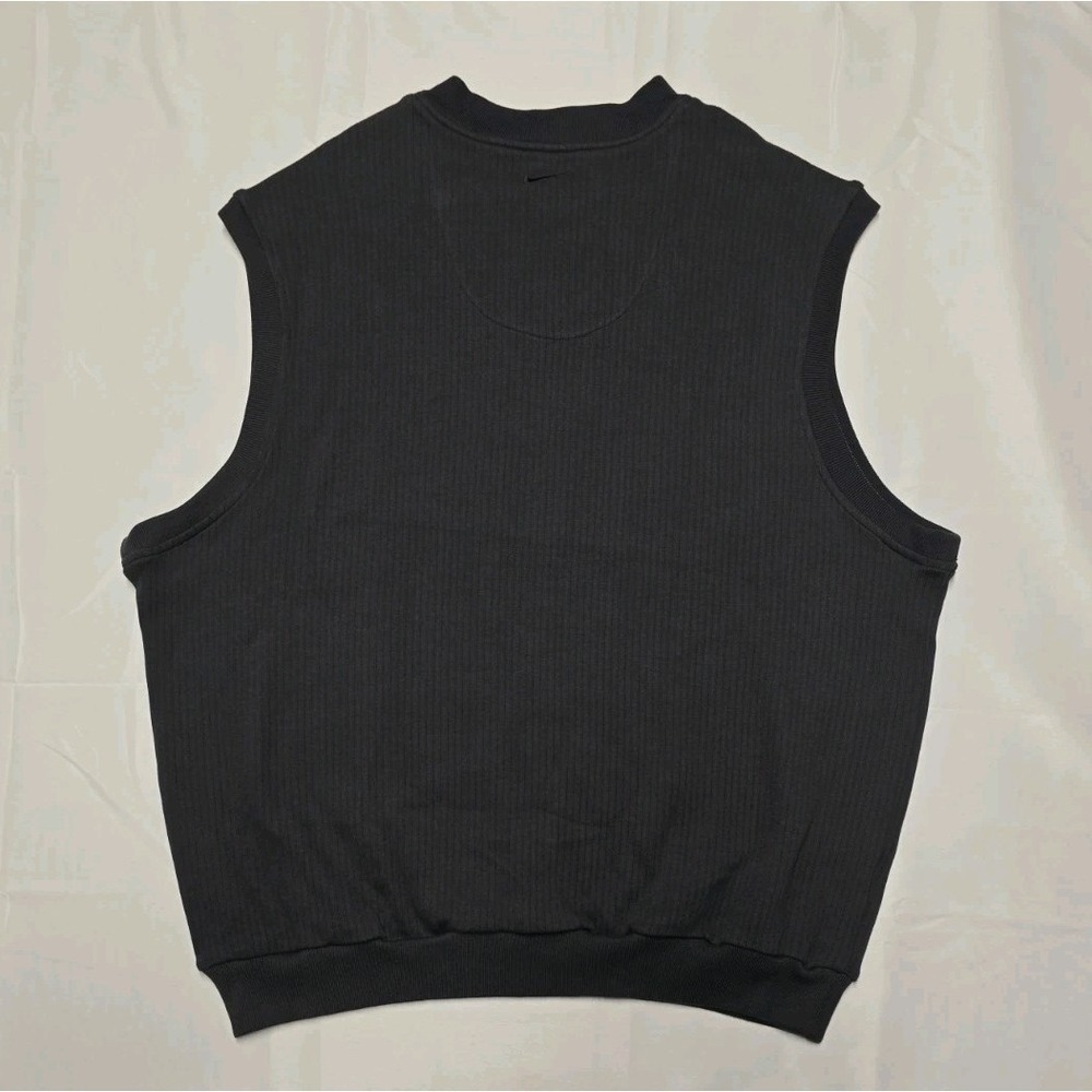 VINTAGE Nike Golf Vest Mens XL Black Ribbed 100% Cotton Logo 90s Y2K - Picture 5 of 7